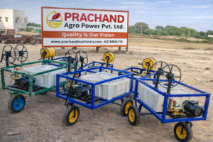 200 liter power trolley sprayer with 2 HP motor, HTP pump and 50 meter pipe
